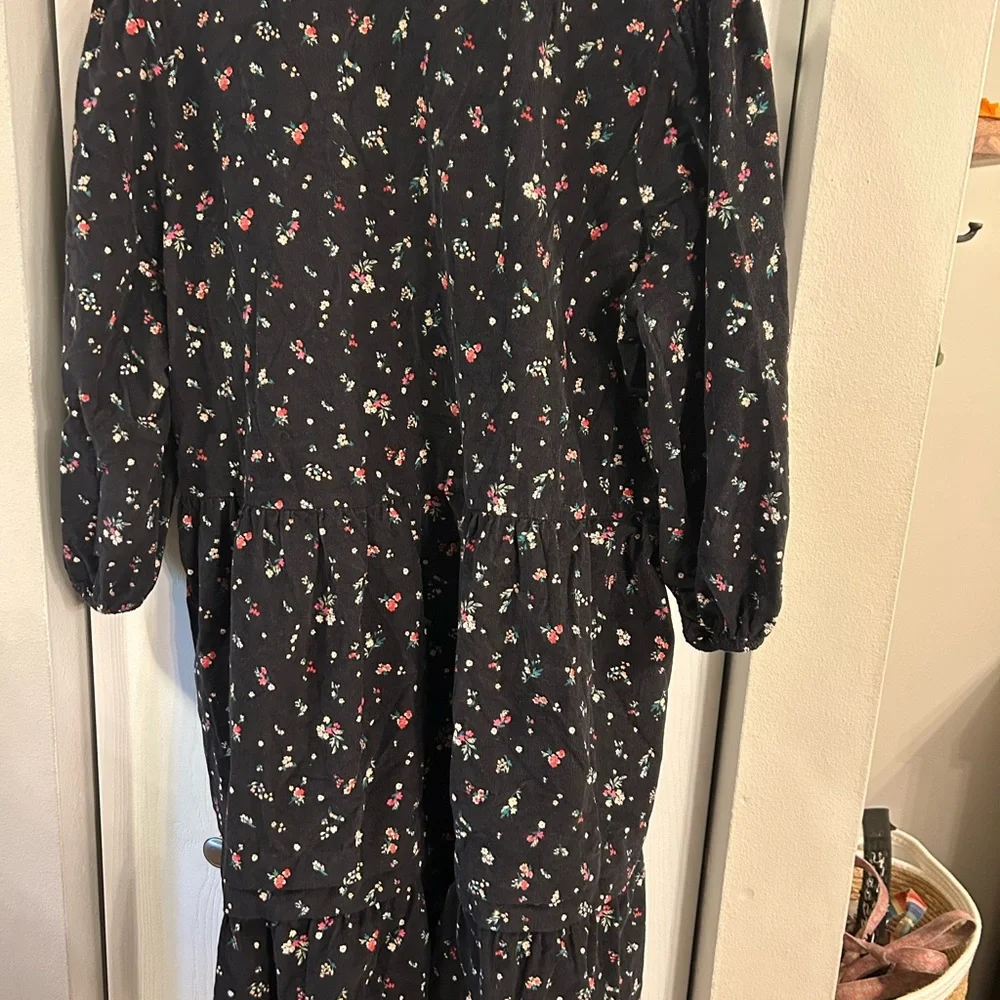 Time and Tru Corduroy Floral Long Sleeve Dress - Picture 5 of 5